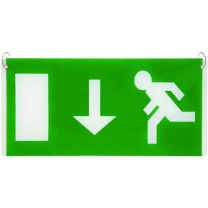 Underhängande piktogram med pil ner