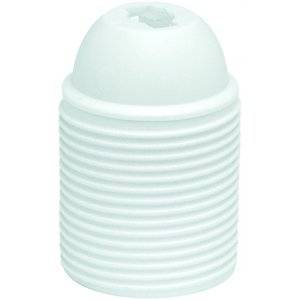 Lamphållare, Jordad, Gängad, Vit, E27