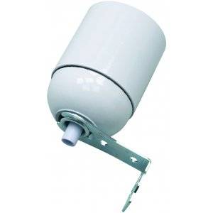 Lamphållare, Med vinkelfäste, Ojordad, Vit, E27