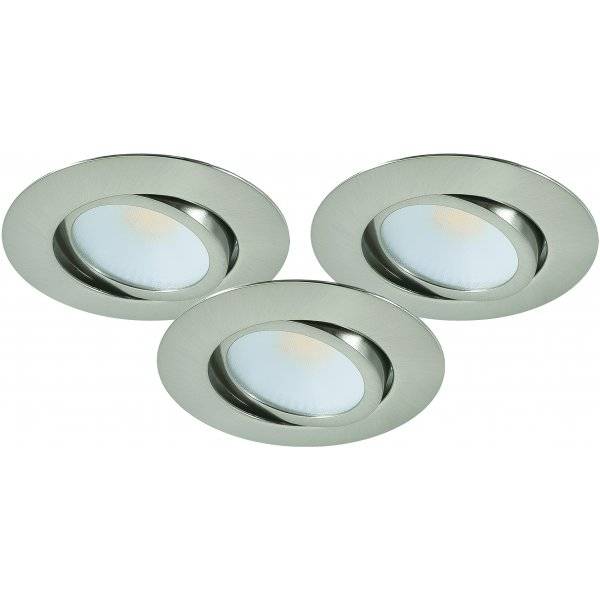 MD-230 Downlight 3000K 3x5W Satin 230V IP44 3-Pack