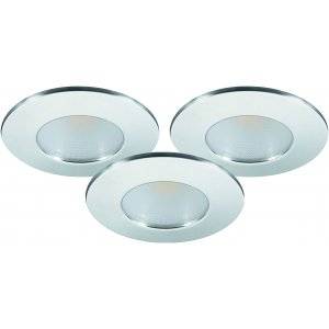 MD-231 Downlight 3000K 3x5W, Krom 230V IP44, 3-Pack