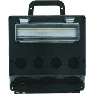 Uttagskapsling, Svart, 12 moduler, IP44