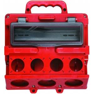 Uttagskapsling, röd, 12 moduler, IP44