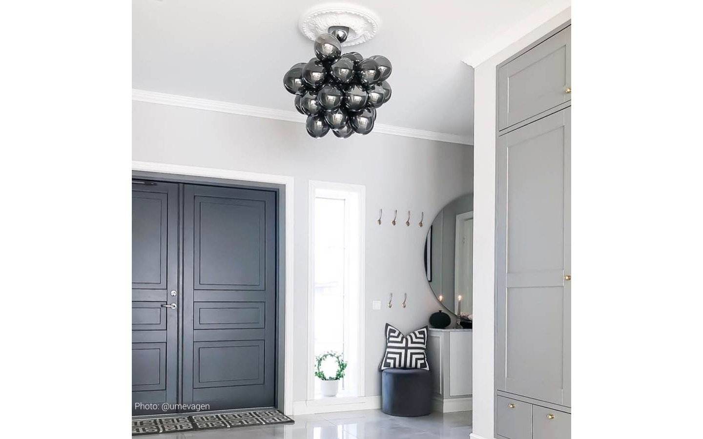 Gross Grande Taklampa 62cm 8xG9 Rökgrå