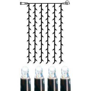 Ljusgardin System LED 1x2m Kallvit Svart Kabel