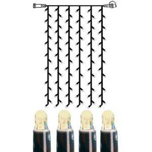 Ljusgardin System LED 1x2m Varmvit Svart Kabel